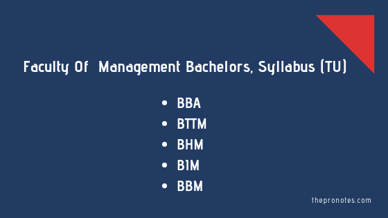 Bachelors Syllabus for Management (TU)