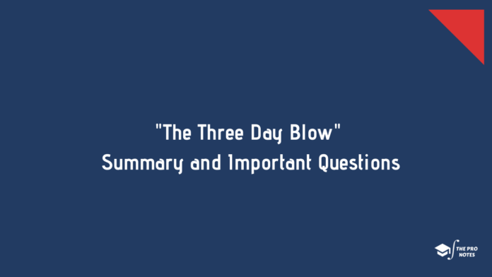 The Three Day Blow Summary and Important Questions