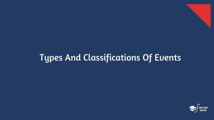 Types And Classifications Of Events Types And Classifications Of Events