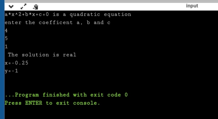 C++ Program to Find All Roots of a Quadratic Equation