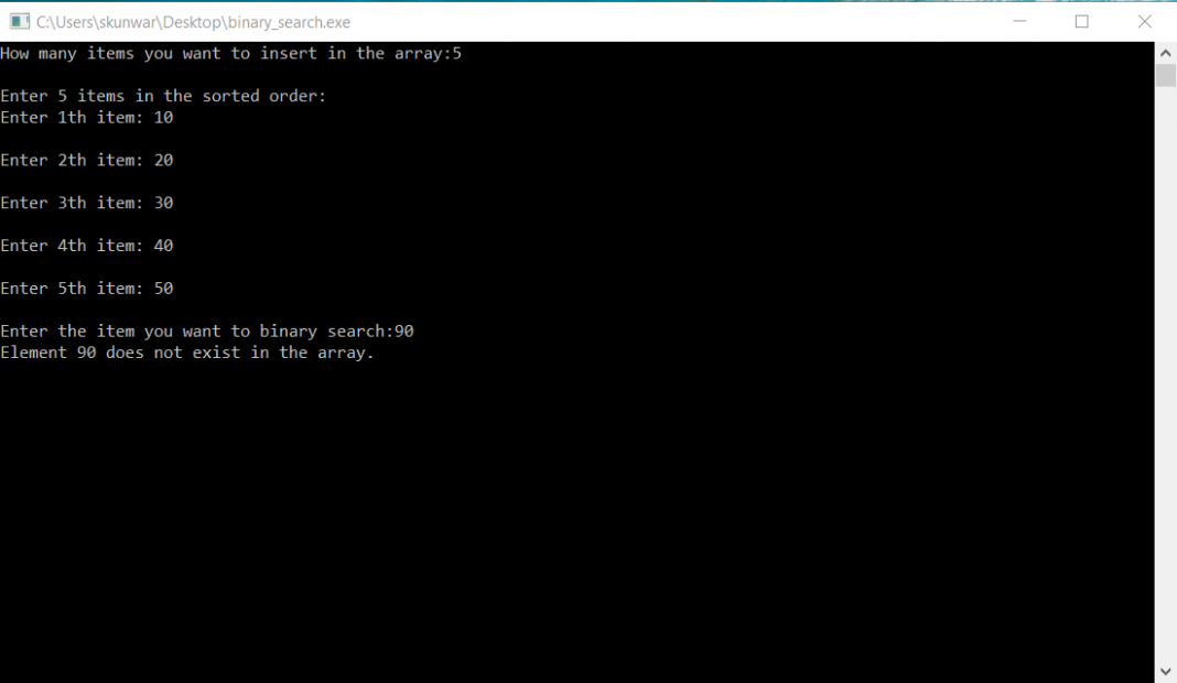 C Program to Implement Binary Search | The Pro Notes