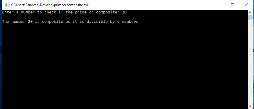 C Program to Check if a Number is Prime or Composite