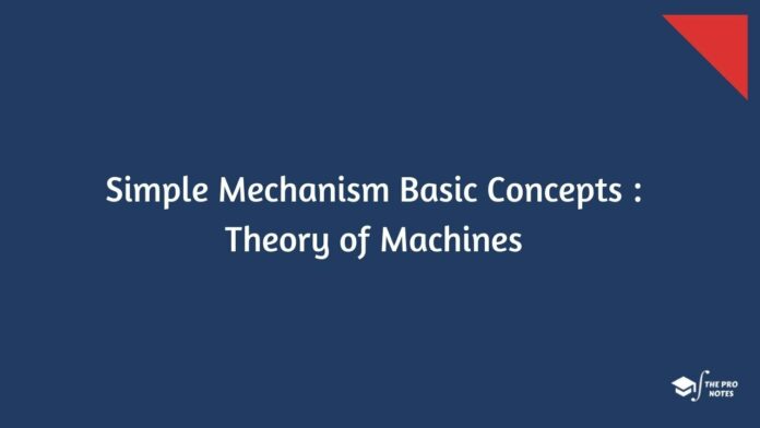 Simple Mechanism Basic Concepts : Theory of Machines